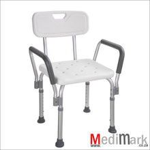 Load image into Gallery viewer, SHOWER CHAIR WITH BACK AND ARMRESTS