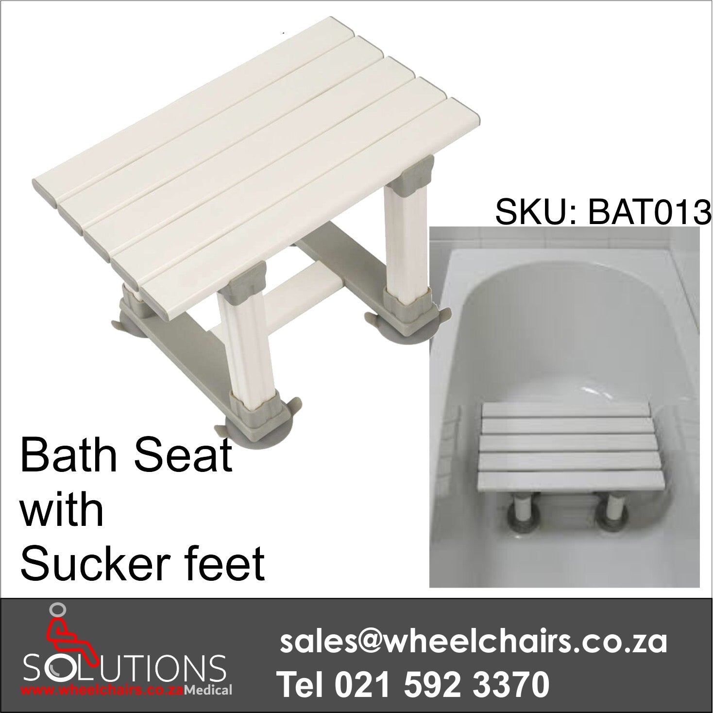 Bath Bench with Suction Feet