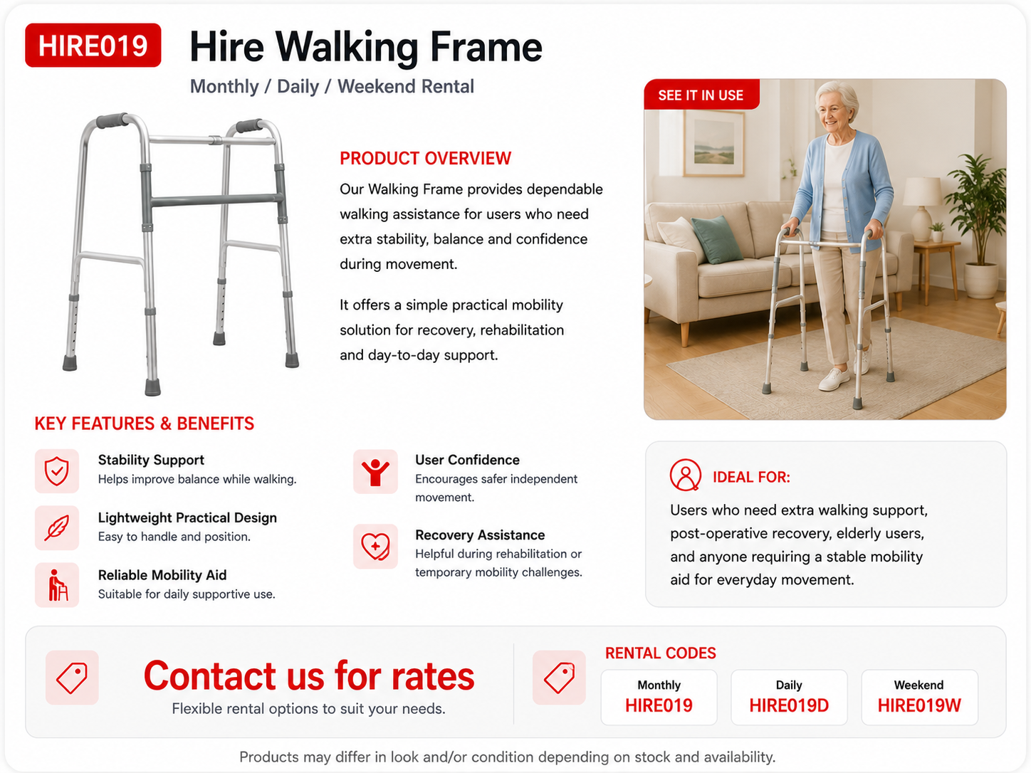 Walking Frame Rental