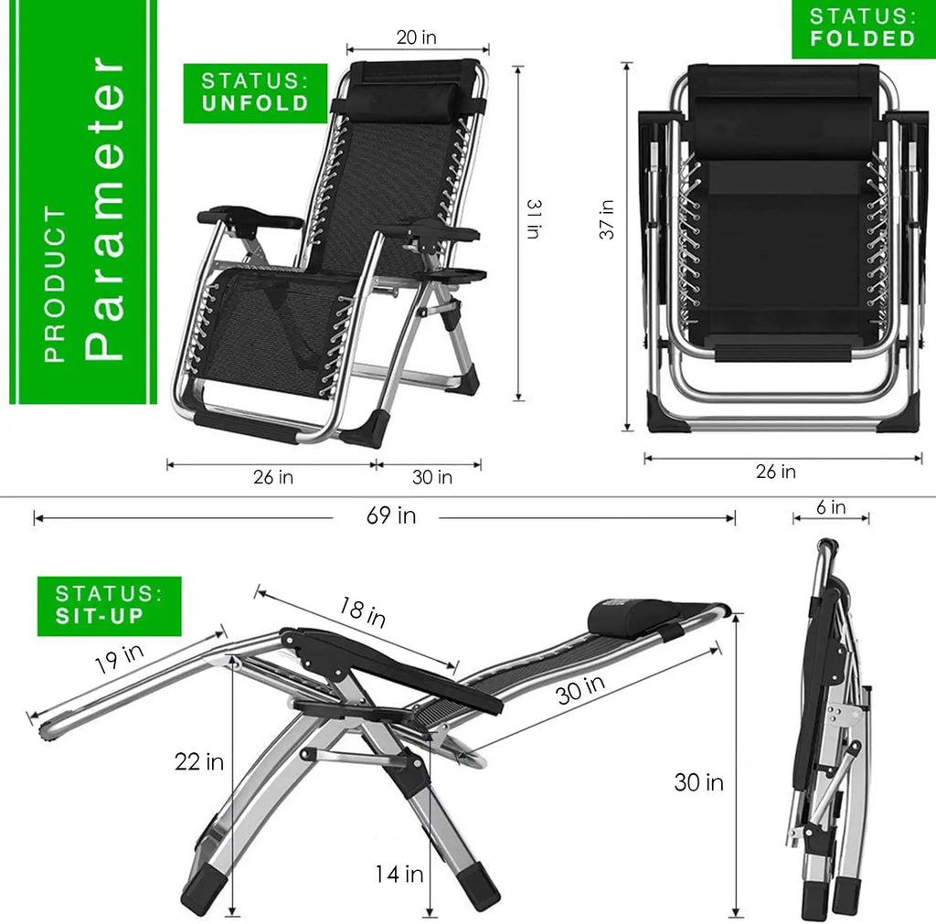 FOLDABLE DECK RECLINER LOUNGE CHAIR
