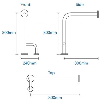 GRAB RAIL TOILET SIDE SSTEEL