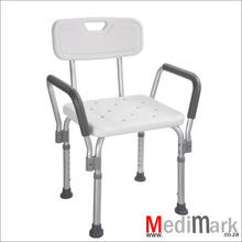 Load image into Gallery viewer, SHOWER CHAIR WITH BACK AND ARMRESTS
