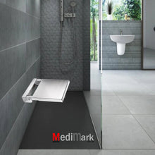 Load image into Gallery viewer, SHOWER SEAT PLAIN STAINLESS STEEL FOLD UP
