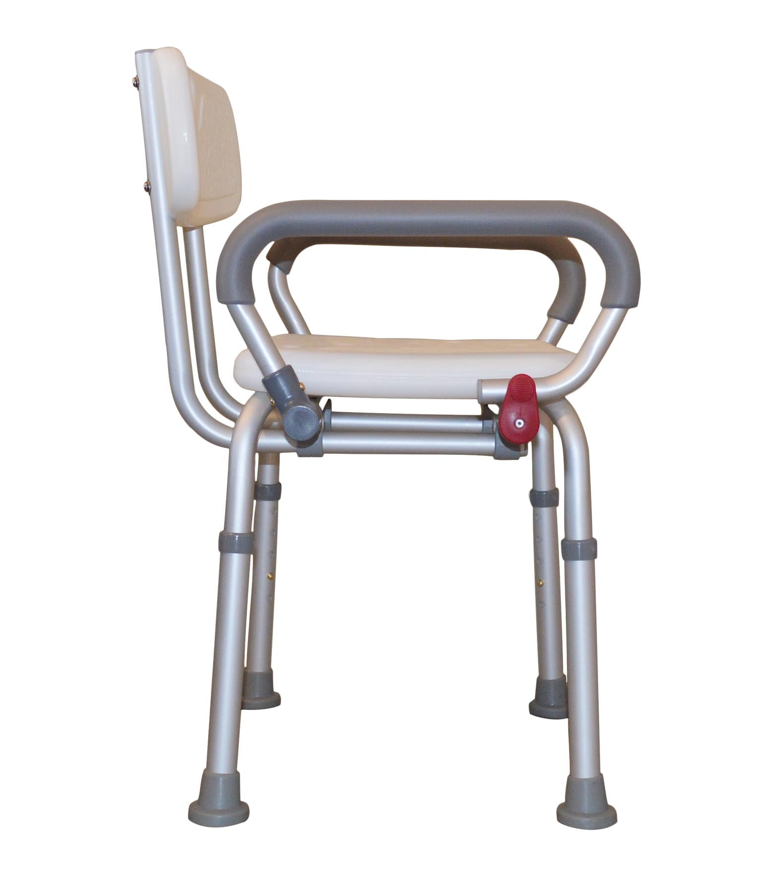 Shower chair with drop down arms