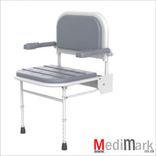 Load image into Gallery viewer, Shower seat wall mounted flip up
