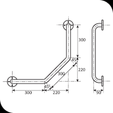 Grab Rail Cranked stainless steel 300x300x300