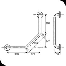 Load image into Gallery viewer, Grab Rail Cranked stainless steel 300x300x300
