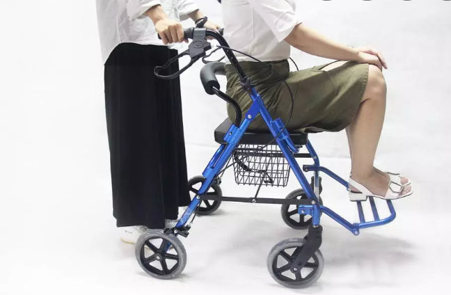 Rollator dual function chair and walker
