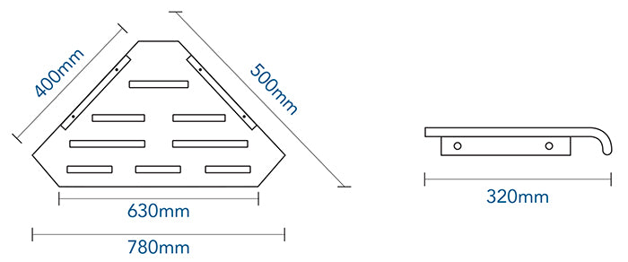 SHOWER SEAT CORNER ACRYSLIC