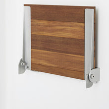 Load image into Gallery viewer, SHOWER SEAT WITH TIMBER SLATTED SEAT
